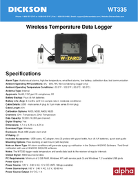 Thumbnail of document Data Sheet - WT3 Wireless Temperature Data Loggers